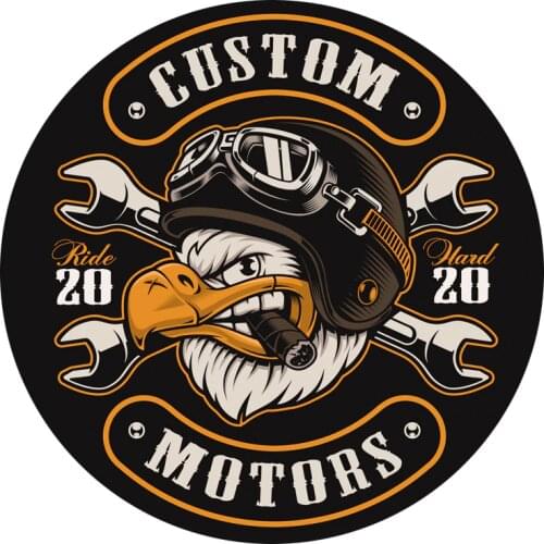 Custom ride hard 2020 motors Bald eagle pilot new york sticker decal