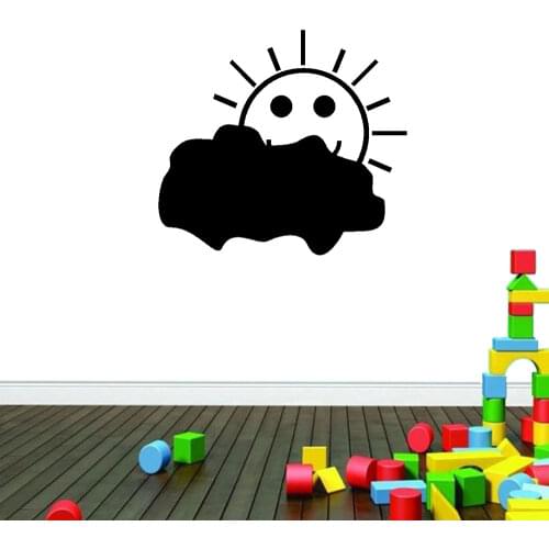 Smiling Cartoon Cloud And Sun Wall Sticker - Stikers For Wall Decoration - Nursery Wall Decals Vinyl Stickers Home Decor