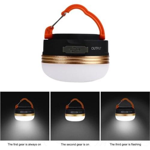 Outdoor LED Camping Tent Light USB Rechargeable IP43 Waterproof Magnet Hanging Lamp Emergency Light 1800mAh