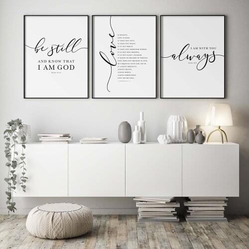Bible Verse Canvas Painting Nordic Style Posters Always Quotes Modern Prints Black White Wall Pictures For Bedroom Decoration