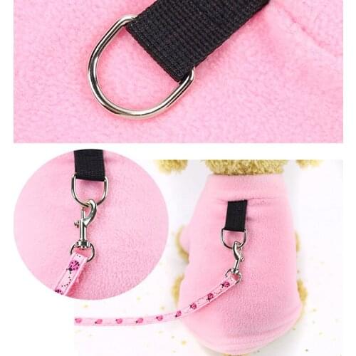 Pet Clothes D Button Dog Sweaters Warm Winter Dog-Clothes-For-Yorkies Soft Fleece Dog Winter Clothes Pet Clothes For Dogs Collar