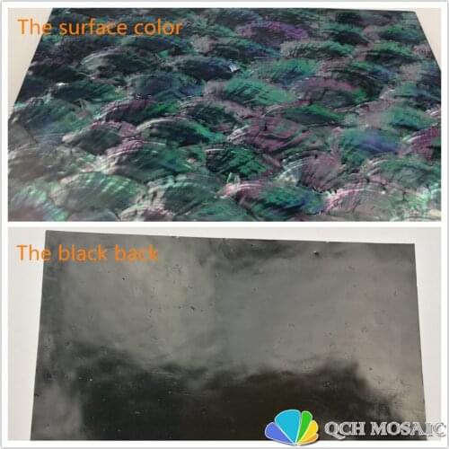 Painted mother of pearl laminate sheet for musical instrument and wood inlay DIY mobile phone case material fan pattern