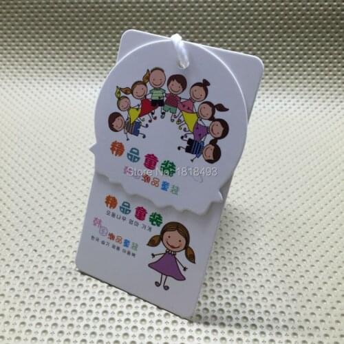Custom cute shape cutting tags/paper hang tag/garment tags printing/kids clothing printed label/clothing price tag brand logo