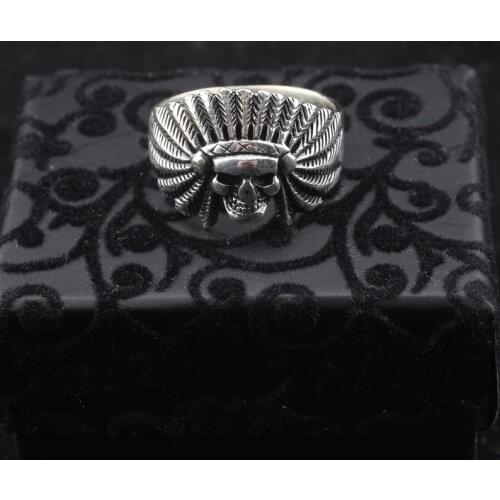 Handmade Skull Silver Man Ring, Skull Silver Men Ring, Skull 925 Sterling Silver Ring