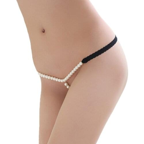 Sexy T String Women Thongs and G Strings Pearl Panties Temptation Thong Ladies Underwear Tanga