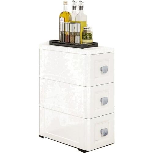 Drawer type kitchen slot storage cabinet 20cm wide slot cabinet 30cm refrigerator belt wheel small narrow slot storage rack