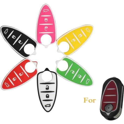 Kutery 10pcs/lot 3 Buttons Replacement Remote Car Key Shell Case Fob Rubber Pad Cover For Alfa Romeo Mito Giulietta 159 Gta