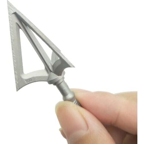 Archery Broadhead 100Grain 3 Fixed Blade Arrow Heads Arrows Screw Tips for Compound Bow Crossbow
