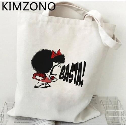Mafalda shopping bag canvas shopper handbag shopping tote shopper bag woven jute bolsas reutilizables sac cabas sac toile