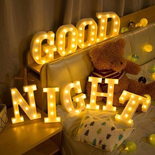 LED Letter Lights Light Up Letters Sign for Night Light Wedding/Birthday Party Battery Powered Christmas Light Home Bar Decor