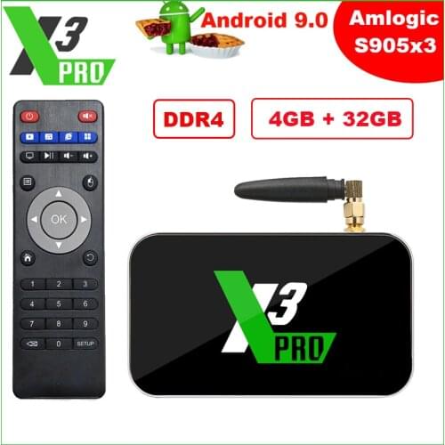 X3 Cube Android 9.0 Amlogic S905X3 TV Box 4G DDR4 64G X3 Pro 4G 32G X3 Plus 64G Smart Media Player 2.4G/5G WiFi 4K Set Top Box