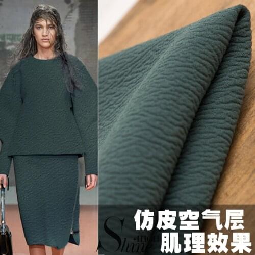 155cmx50cm Thickened Air Layer Imitation Leather Litchi Pattern Texture Space Cotton FabricDIY Three-dimensional Clothing Fabric