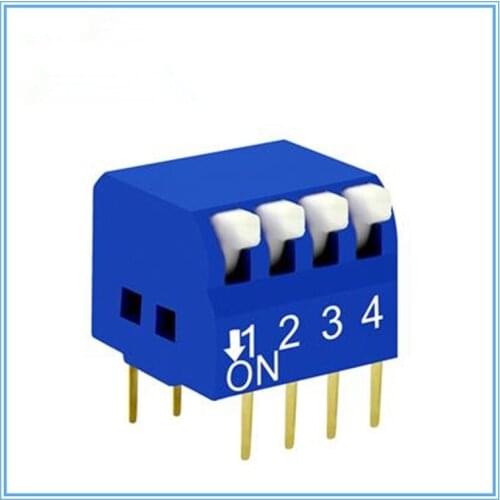 10 pcs/lot )DIP Switch 4 Way 2.54mm Toggle Switch ,Blue Snap Switch,DIP Switch