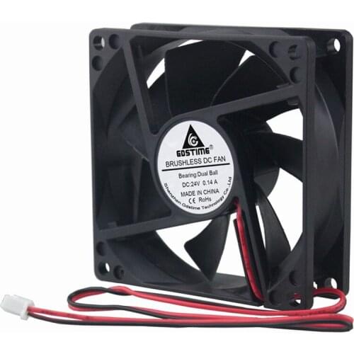 100Pcs/Lot Gdstime Quiet 80mm x 25mm 8025 8cm DC 24V 2 Pin Ball Bearing PC Computer Case Cooling Fan 80*80*25mm