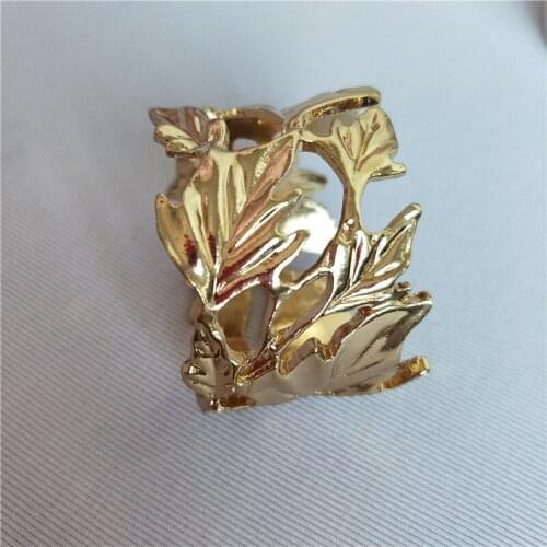 100pcs Manufacturers Directly Selling leaf Napkin Ring Hotel Restaurant Golden table Ring Nap free shipping