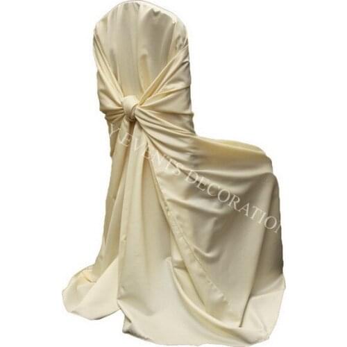 100pcs YHC#14 satin self-tie chair cover high quality chair cover