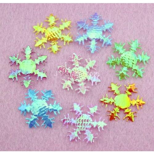 1000pcs/lot Mini iridescent Glitter Felt Snowflake Patch Fabric Applique Single side 25mm Festival Decor, DIY Works ,Xmas decor