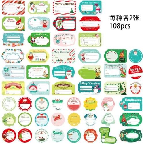 6 style 12sheet Christmas Decoration Gift Stickers Xmas Paper Self-adhesive Sticker DIY Gift Packing Label Sealing Sticker