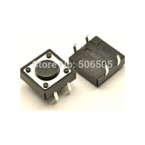12x12x6mm 4pin DIP Tactile Tact Mini Push Button Switch Micro Switch Momentary 50pcs/lot