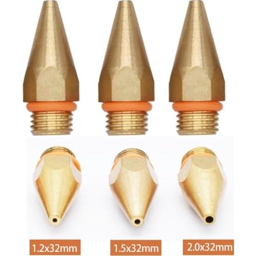 3Pcs/Lot 1.2x32mm1.5x32mm2.0x32mm Hot Melt Glue Gun Nozzle Small Aperture Replaceable Nozzle Glue Gun Accessories