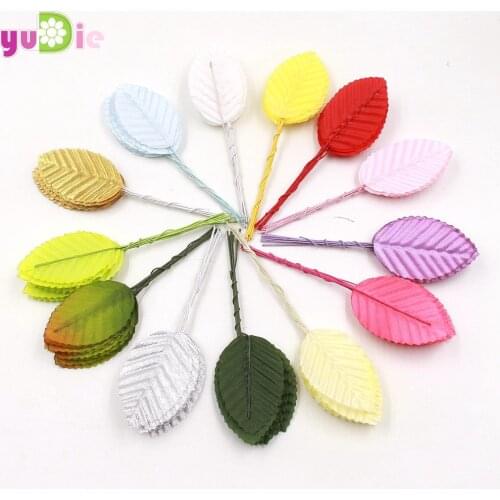 30pcs 5cm Nylon Silk Leaf Green Leaves Artificial Flower For Wedding Decoration DIY Wreath Gift Scrapbooking Craft Fake Flower