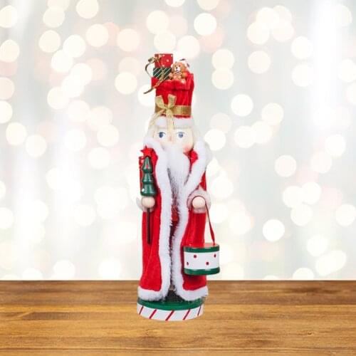 35cm Decorative Nutcracker Doll Puppets Figures Standing Handcraft Nutcracker Solider Figures Toy New Year Xmas Holiday Gift