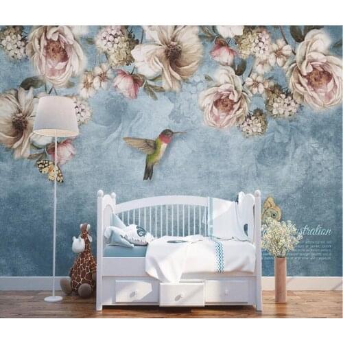 3D Photo Flower Wallpaper Bird Mural for Living Room TV Background Home Decor Scenery Nature Murals Canvas Home Improvement