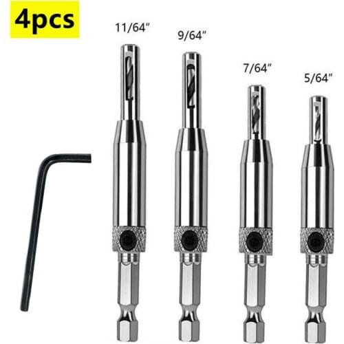4/7/8/16 Pcs Self Centering Hinge Hardware Drill Bit Set 5/64 7/64 9/64 11/64 HSS Wood Tool Hole Saw Cabinet Tool Set