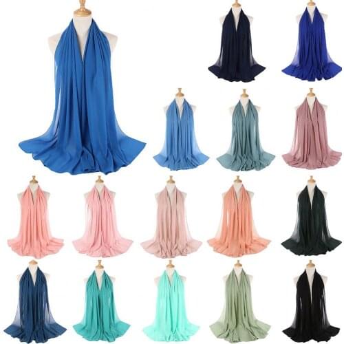 72cmx175cm Solid Color Scarf Women Ultrathin Chiffon scarves Women Hijab Long Shawl Scarf Wraps Ladies Headscarf bufandas mujer
