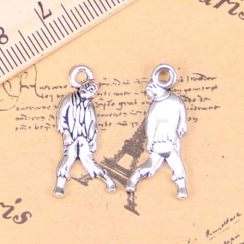 16pcs Charms walking dead zombie corpse 12x27mm Antique Pendants,Vintage Tibetan Silver Jewelry,DIY for bracelet necklace