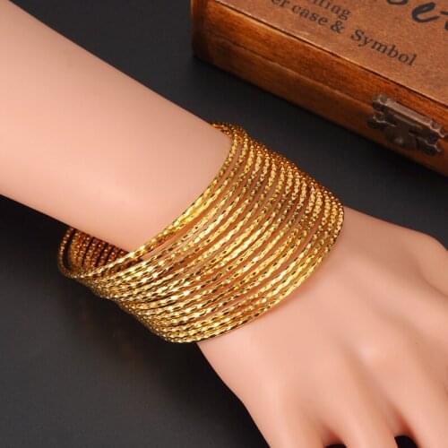 Bangrui African Dubai Wedding Gold Color Charm Bracelets For Women Bangle Jewelry Bangles Gift