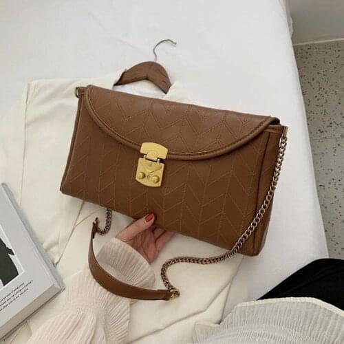 Large PU Leather Hand Bags For Women 2020 Elegant Shoulder Handbags Female Travel Totes Lady Chain Designer Branded Bag