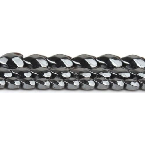 4x4/6x6/8x7mm Faceted Natural Black Hematites Stone Love Spacer Loose beads For Jewellery Making Diy Bracelet Necklace 15