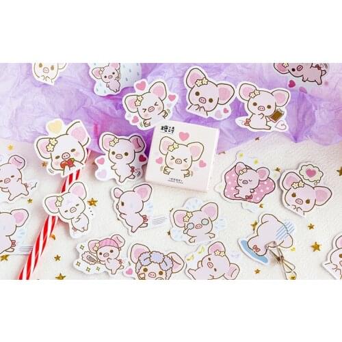 Pink animal decorative sticker(1pack=45pieces)