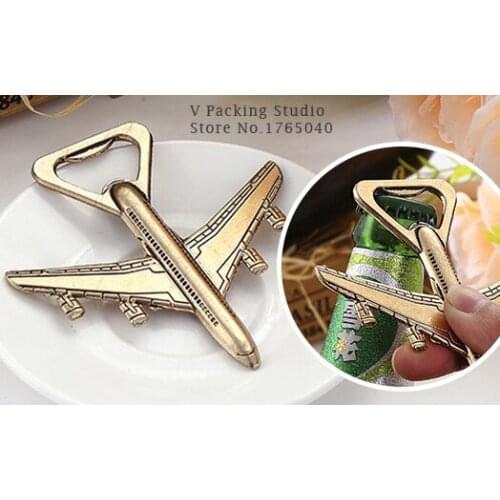 Creative Popular Aircraf Airplane Bottle Opener Adventure Wedding Favor Gift Aircraft Bar Beer Wine Kitchen Tools 300pcs/lot