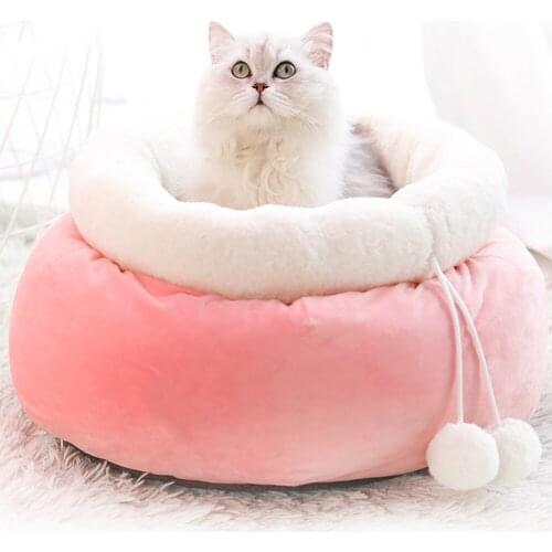 Cat Bed Pet Bed Nest Dog Cat Squirrel Small Animal Winter Cage Mat Cushion Sleeping House Pink Warm Sleeping Bed Puppy Mat
