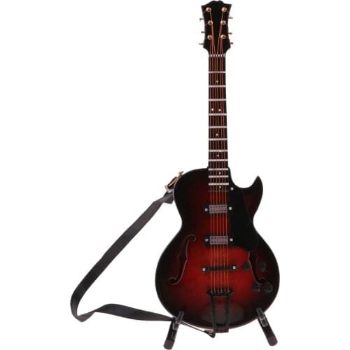 Handmade 1/6 Miniature Coffee Acoustic Guitar with Strap for Figures /12inch Dolls Accessories Collections