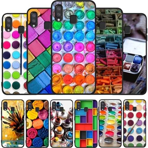 Watercolors Set Paint Palette black Case For Samsung A10 20 30 40 50 30S 50S 60 70 M10 M30S M40 A31 51 71 A20E A10E A21S
