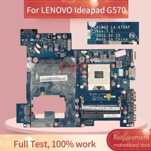NBMNV1100 For LENOVO Ideapad G570 Laptop Motherboard LA-675AP HM65 DDR3 Notebook Mainboard