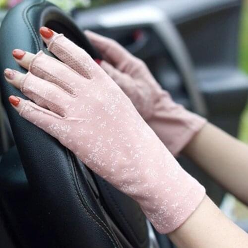 Fashion Women Sunscreen Gloves Summer Spring Lady Stretch Touch Screen Anti Uv Slip Resistant Driving Glove Breathable Guantes