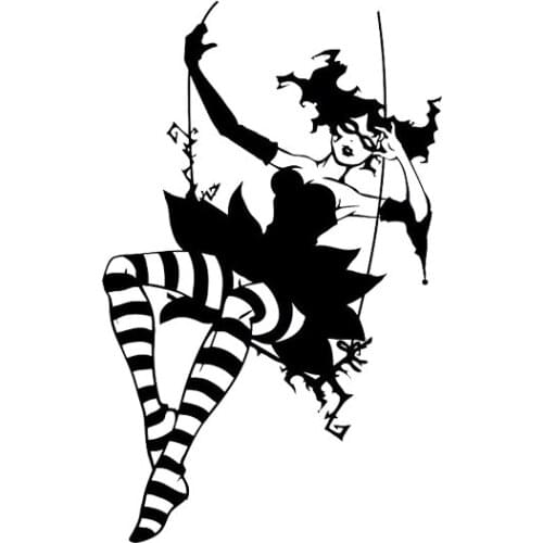 Personalized Wild Sexy Girl Car Stickers Pvc Decals Fantastic Style High Quality Fashion Stickers Black/white, 14cm*9cm