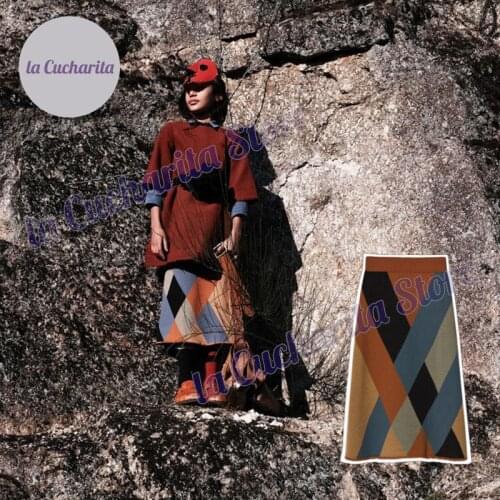 Autumn Winter Girls Knitted Skirt Wool Wolfandrita Brand Julia Diamonds Skirt 2-10years A-line Mid-length Children Clothes Girls