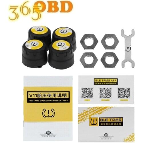 TPMS Bluetooth 4.0 for Android/IOS Real time Tire Pressure Alarm Monitor System 4 external sensors TPMS Bluetooth 4.0 in stock