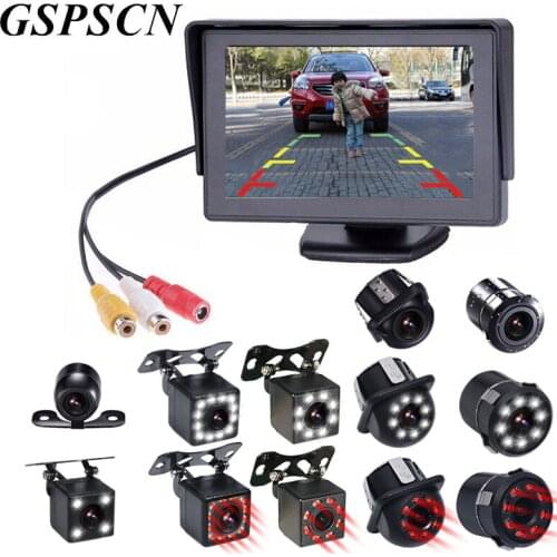 Car Auto Parking Assistance CCD Rear View Camera With Auxiliary Guiding Line Backup Parking + HD 4.3"Color LCD Car Monitor