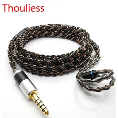 Thouliess 1.25m 8 Cores Single Crystal Copper MMCX Earphone Replacement Upgrade Cable