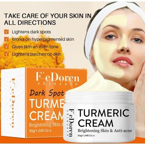 Herb Turmeric Face Cream Repair Acnes Scar Dark Spot Treatment Moisturizer Whitening Lightening Against Acne Skin Care 30ml