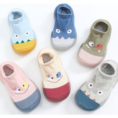 Comfort Soft Anti-slip Fashion Baby Girls Boys Cute Cartoon Non-slip Cotton Toddler Floor Socks First Walker Shoes for Newborns