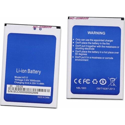 High quality Replacement Battery 3000mAh For Homtom HT17 Pro mobile phone