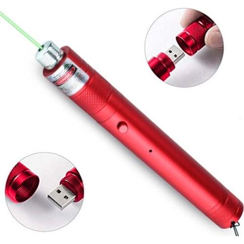 USB Green Laser Pointer Pen Rechargeable Built-in Battery USB Charging Lazer Pointer For Office and Teaching