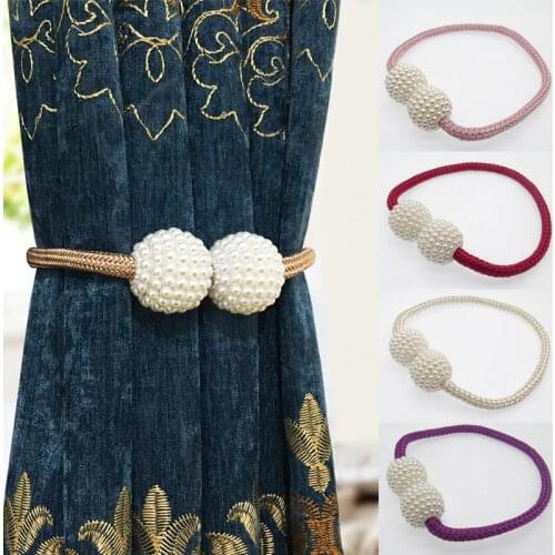 1Pc Pearl Magnetic Curtain Clip Curtain Holder Tieback Buckle Clips Curtain Accessories Hanging Ball Buckle Tie Back Home Decor